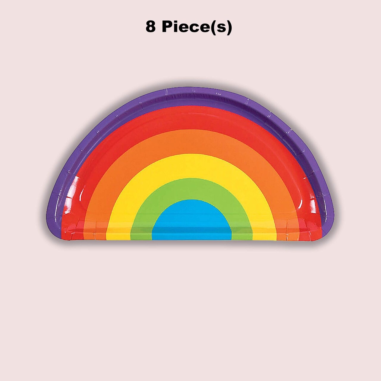 8 Count Rainbow Party Rainbow Shaped Paper Dessert Plates Colorful Birthday